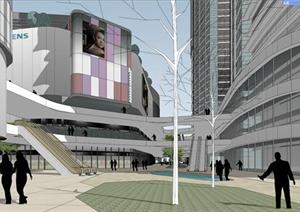 经典城市综合体SketchUp精致设计模型
