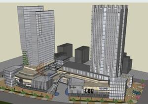 城市休闲广场综合体SketchUp精致设计模型