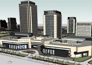 昌吉商业地块建筑规划方案SketchUp精致设计模型