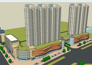 临街商务 住宅项目SketchUp精致设计模型