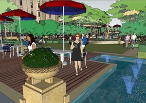 商业广场 公务住宅小区项目SketchUp精致设计模型