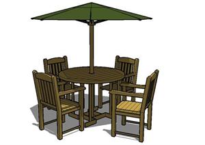 庭院桌椅组合SU(草图大师)模型