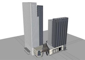 某总部基地商业综合体建筑设计方案SU(草图大师)模型