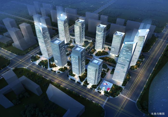 城市商业综合体建筑设计方案夜景效果图(1)