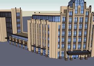 新古典酒店 办公楼项目SU(草图大师)精致设计模型