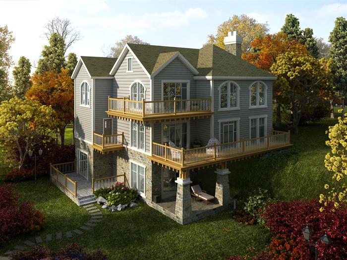 四个美式乡村独栋别墅3DMAX模型(5)