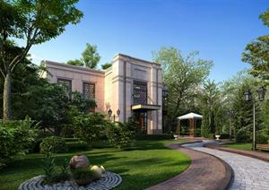 新古典独栋别墅建筑3DMAX模型设计