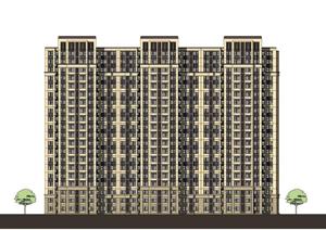 简约新古典临街商住建筑设计方案SU(草图大师)模型