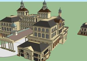 某欧式古典酒店项目建筑方案设计SU(草图大师)模型