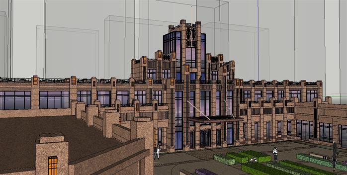 新古典欧式小区大门建筑设计方案效果图(1)