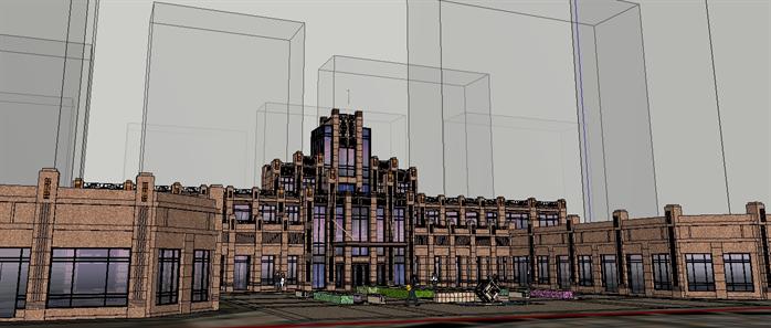 新古典欧式小区大门建筑设计方案效果图(4)