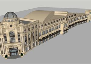 某新古典沿街商铺建筑方案设计SU(草图大师)模型