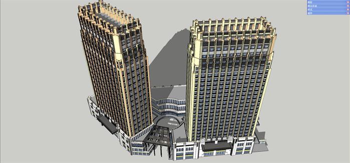 新古典商业建筑设计鸟瞰图(3)