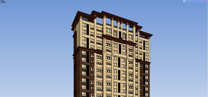 新古典高层裙房商业建筑方案设计SU模型视角3