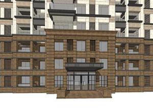 新古典高层住宅建筑设计方案SU(草图大师)模型