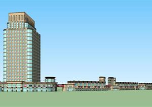 某新古典商业酒店综合体建筑方案设计SU(草图大师)模型