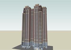 某新古典住宅楼建筑方案设计SU(草图大师)模型