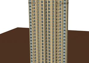 新古典高层住宅楼建筑设计方案SU(草图大师)模型