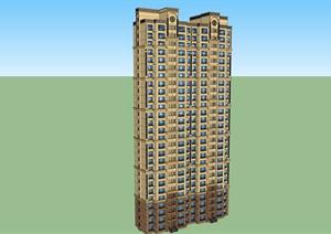 某新古典风格住宅楼建筑方案设计SU(草图大师)模型