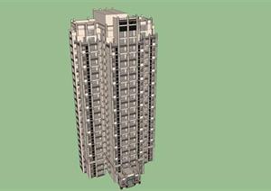 某新古典住宅楼建筑SU(草图大师)精细设计模型