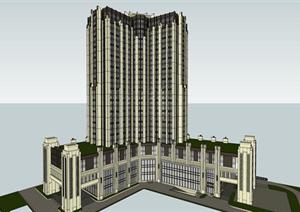 某酒店大厦建筑设计方案SU(草图大师)模型