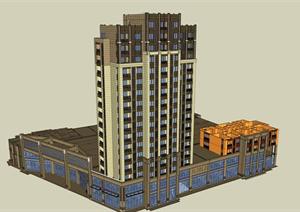 某高层商场项目建筑方案设计SU(草图大师)模型