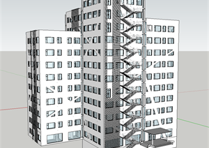 老年公寓建筑设计单体SU(草图大师)模型