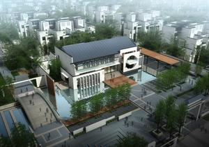 新中式书院广场方案SketchUp精美设计模型（带效果图）