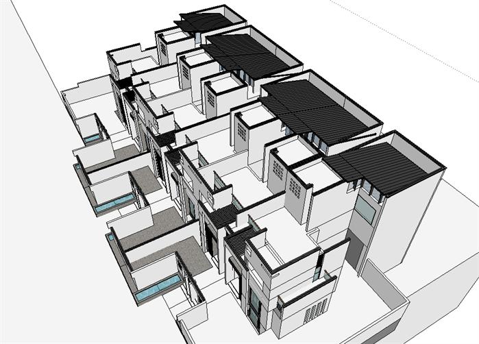 现代中式别墅建筑设计方案效果图(3)