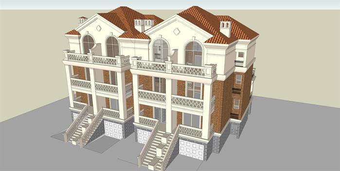 某英式别墅建筑设计方案SU模型