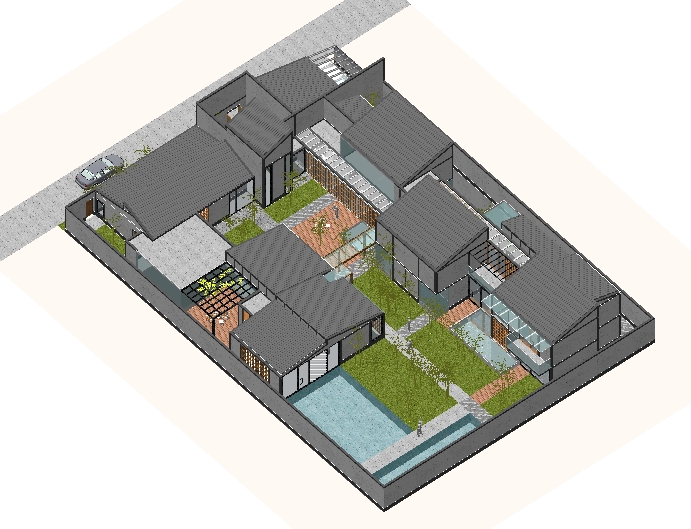 某苏博式风格大户型别墅建筑方案设计SU模型视角2