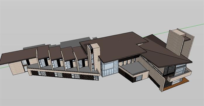 某新中式現代會所建築方案設計su模型[原創]