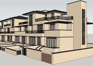 某欧式联排别墅建筑方案设计(附CAD平面图）