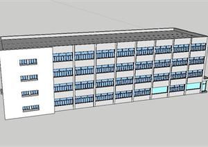 某简洁办公楼建筑设计方案SU(草图大师)模型