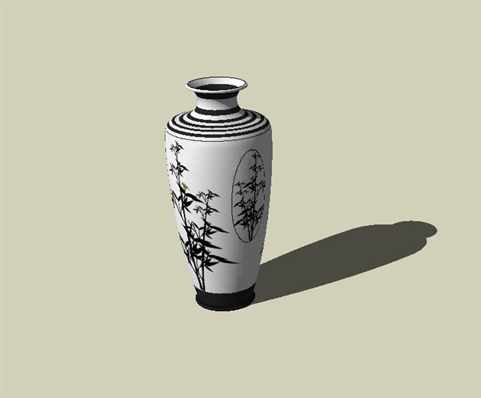 中式景泰蓝花瓶SU模型设计2