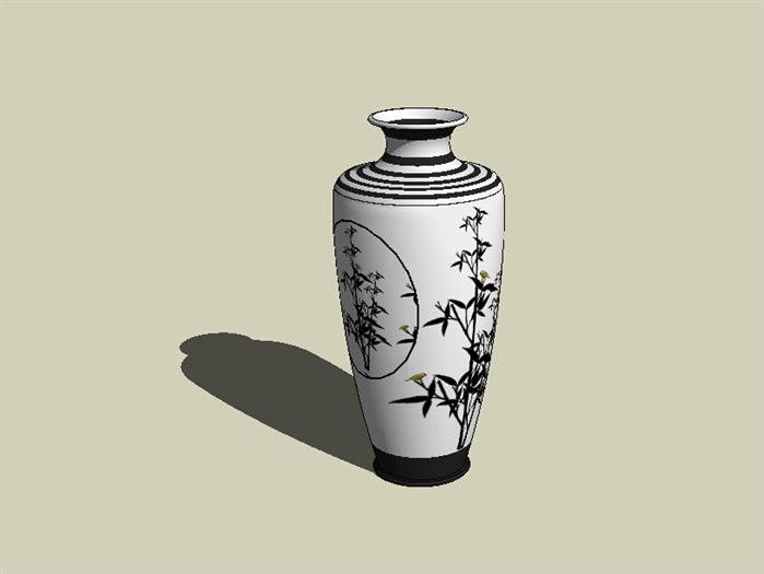 中式景泰蓝花瓶SU模型设计3