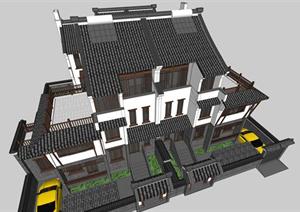 某新中式别墅建筑方案设计SU(草图大师)模型