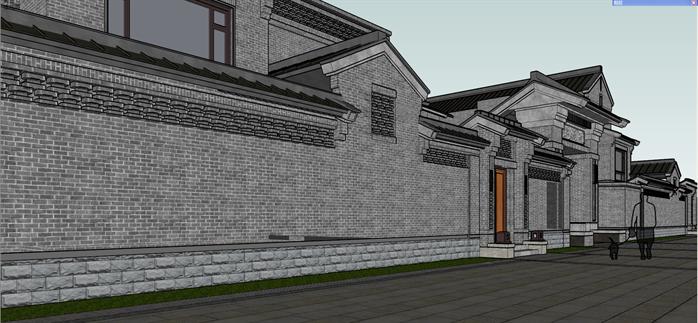 某新中式风格别墅院落群建筑方案设计SU模型视角5