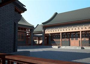 北京四合院建筑设计方案SU(草图大师)模型