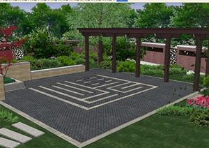 庭院景观设计方案SU(草图大师)模型