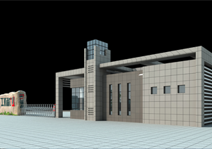 某重工厂区总图、综合楼及大门（含SU(草图大师)模型，和CAD方案设计）