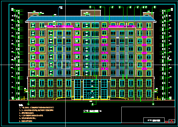 某监狱迁建工程警察综合服务楼建筑方案设计CAD图1