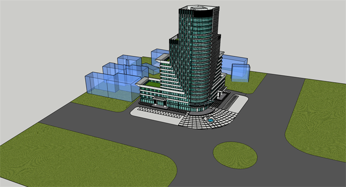 某商会大厦建筑方案设计SU模型