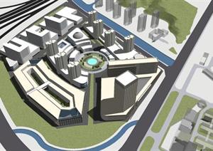 某城市规划项目方案设计SU(草图大师)模型