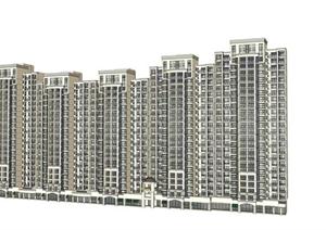 某住宅立面单元建筑方案设计SU(草图大师)模型
