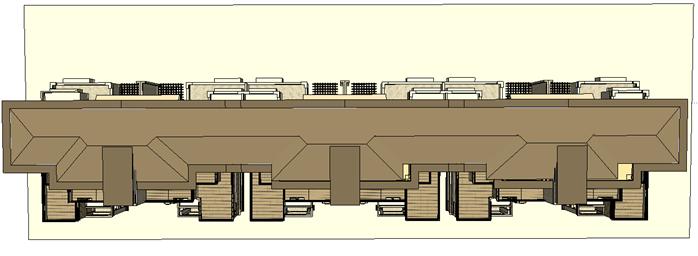 新古典风格别墅建筑设计方案顶视图(3)