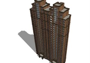 某欧式风格商业街+高层住宅建筑方案设计图（CAD+SU(草图大师)+实景照片）