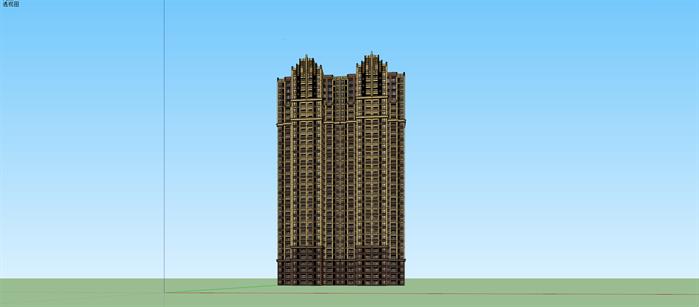 某住宅楼建筑设计方案正视图(3)