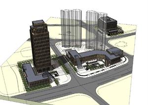 某高层商住楼建筑设计方案+SU(草图大师)模型