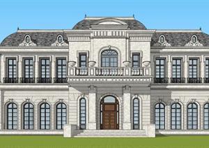 法式宴会厅建筑设计方案SU(草图大师)模型